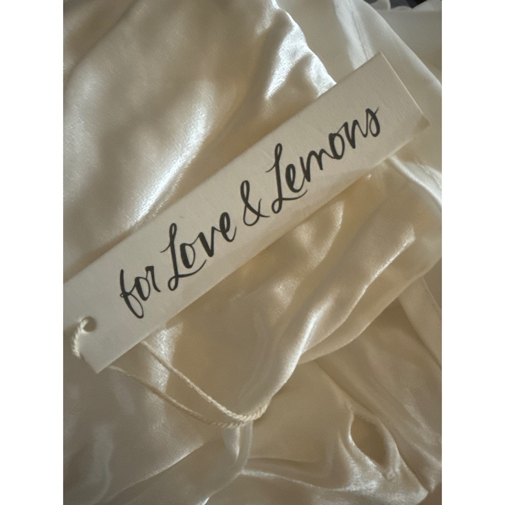 For Love & Lemons Hazel Mini Dress‎ Detachable Sleeves Gloves White Small NWT - Picture 8 of 9